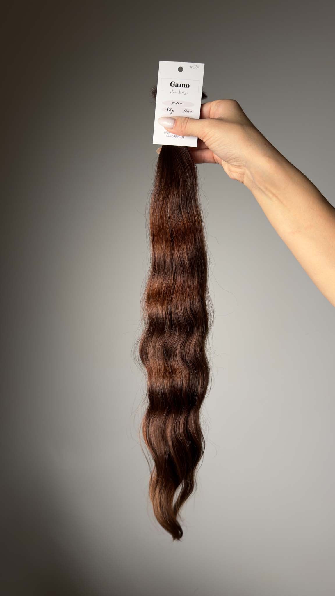 Slavic Hair | Medium Brown 55 cm | 82 g | 100% human hair  (#0211)
